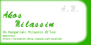 akos milassin business card